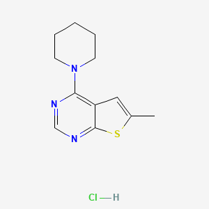 molecular formula C12H16ClN3S B4197852 6-methyl-4-(1-piperidinyl)thieno[2,3-d]pyrimidine hydrochloride 