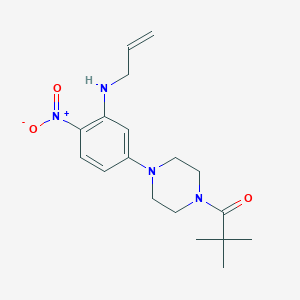 N-allyl-5-[4-(2,2-dimethylpropanoyl)-1-piperazinyl]-2-nitroaniline