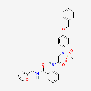 molecular formula C28H27N3O6S B4197859 2-{[N-[4-(benzyloxy)phenyl]-N-(methylsulfonyl)glycyl]amino}-N-(2-furylmethyl)benzamide 
