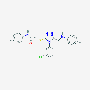 2-{[4-(3-chlorophenyl)-5-(4-toluidinomethyl)-4H-1,2,4-triazol-3-yl]sulfanyl}-N-(4-methylphenyl)acetamide