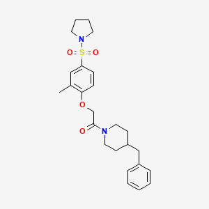 4-benzyl-1-{[2-methyl-4-(1-pyrrolidinylsulfonyl)phenoxy]acetyl}piperidine