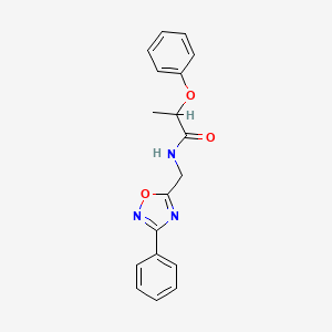 molecular formula C18H17N3O3 B4197924 2-phenoxy-N-[(3-phenyl-1,2,4-oxadiazol-5-yl)methyl]propanamide 