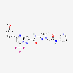 5-(3-methoxyphenyl)-N-{5-methyl-1-[2-oxo-2-(3-pyridinylamino)ethyl]-1H-pyrazol-3-yl}-7-(trifluoromethyl)pyrazolo[1,5-a]pyrimidine-2-carboxamide