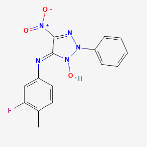 molecular formula C15H12FN5O3 B4197941 N-(3-fluoro-4-methylphenyl)-5-nitro-2-phenyl-2H-1,2,3-triazol-4-amine 3-oxide 