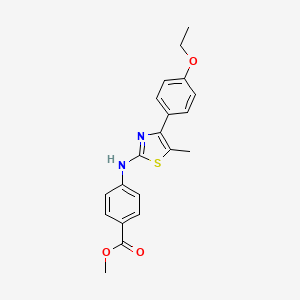 molecular formula C20H20N2O3S B4197945 methyl 4-{[4-(4-ethoxyphenyl)-5-methyl-1,3-thiazol-2-yl]amino}benzoate 