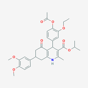 Isopropyl 4-[4-(acetyloxy)-3-ethoxyphenyl]-7-(3,4-dimethoxyphenyl)-2-methyl-5-oxo-1,4,5,6,7,8-hexahydro-3-quinolinecarboxylate