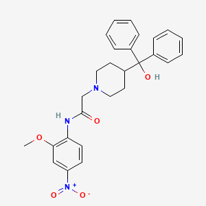 2-{4-[hydroxy(diphenyl)methyl]-1-piperidinyl}-N-(2-methoxy-4-nitrophenyl)acetamide