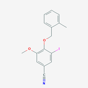 molecular formula C16H14INO2 B4197996 3-iodo-5-methoxy-4-[(2-methylbenzyl)oxy]benzonitrile 