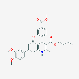 molecular formula C31H35NO7 B419800 Butyl 7-(3,4-dimethoxyphenyl)-4-[4-(methoxycarbonyl)phenyl]-2-methyl-5-oxo-1,4,5,6,7,8-hexahydro-3-quinolinecarboxylate 