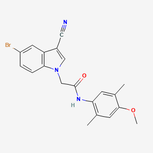 2-(5-bromo-3-cyano-1H-indol-1-yl)-N-(4-methoxy-2,5-dimethylphenyl)acetamide