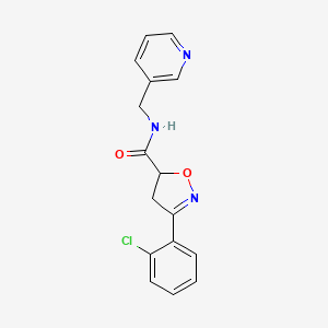 molecular formula C16H14ClN3O2 B4198027 3-(2-chlorophenyl)-N-(3-pyridinylmethyl)-4,5-dihydro-5-isoxazolecarboxamide 