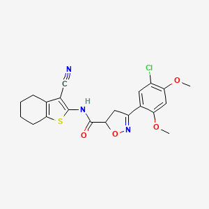 3-(5-chloro-2,4-dimethoxyphenyl)-N-(3-cyano-4,5,6,7-tetrahydro-1-benzothien-2-yl)-4,5-dihydro-5-isoxazolecarboxamide