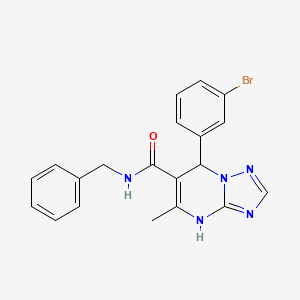 molecular formula C20H18BrN5O B4198069 N-benzyl-7-(3-bromophenyl)-5-methyl-4,7-dihydro[1,2,4]triazolo[1,5-a]pyrimidine-6-carboxamide 