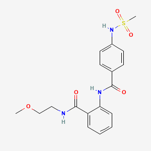 molecular formula C18H21N3O5S B4198072 N-(2-methoxyethyl)-2-({4-[(methylsulfonyl)amino]benzoyl}amino)benzamide 