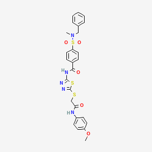 molecular formula C26H25N5O5S3 B4198074 4-{[benzyl(methyl)amino]sulfonyl}-N-[5-({2-[(4-methoxyphenyl)amino]-2-oxoethyl}thio)-1,3,4-thiadiazol-2-yl]benzamide 