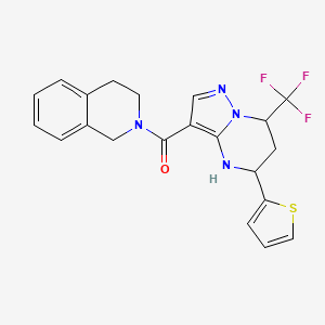 molecular formula C21H19F3N4OS B4198082 2-{[5-(2-thienyl)-7-(trifluoromethyl)-4,5,6,7-tetrahydropyrazolo[1,5-a]pyrimidin-3-yl]carbonyl}-1,2,3,4-tetrahydroisoquinoline 