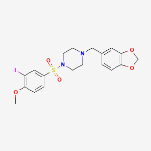 molecular formula C19H21IN2O5S B4198085 1-(1,3-benzodioxol-5-ylmethyl)-4-[(3-iodo-4-methoxyphenyl)sulfonyl]piperazine 