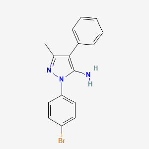 molecular formula C16H14BrN3 B4198093 1-(4-bromophenyl)-3-methyl-4-phenyl-1H-pyrazol-5-amine 