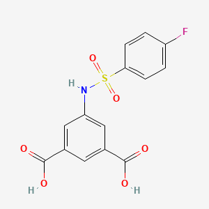 molecular formula C14H10FNO6S B4198110 5-{[(4-fluorophenyl)sulfonyl]amino}isophthalic acid 