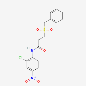 molecular formula C16H15ClN2O5S B4198113 3-(benzylsulfonyl)-N-(2-chloro-4-nitrophenyl)propanamide 