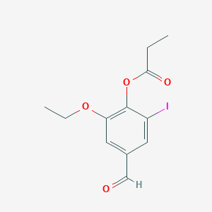 2-ethoxy-4-formyl-6-iodophenyl propionate