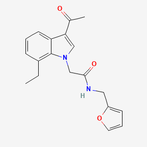 molecular formula C19H20N2O3 B4198154 2-(3-acetyl-7-ethyl-1H-indol-1-yl)-N-(2-furylmethyl)acetamide 