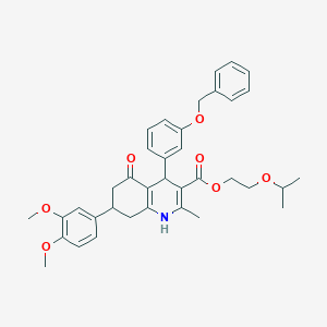 2-Isopropoxyethyl 4-[3-(benzyloxy)phenyl]-7-(3,4-dimethoxyphenyl)-2-methyl-5-oxo-1,4,5,6,7,8-hexahydro-3-quinolinecarboxylate