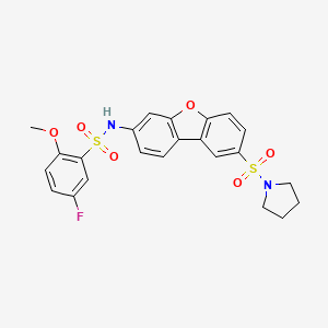 5-fluoro-2-methoxy-N-[8-(1-pyrrolidinylsulfonyl)dibenzo[b,d]furan-3-yl]benzenesulfonamide