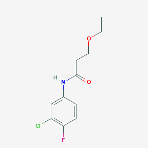 molecular formula C11H13ClFNO2 B4198225 N-(3-chloro-4-fluorophenyl)-3-ethoxypropanamide 