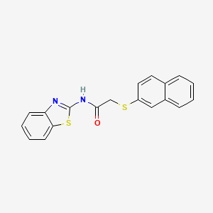 molecular formula C19H14N2OS2 B4198226 N-1,3-benzothiazol-2-yl-2-(2-naphthylthio)acetamide 