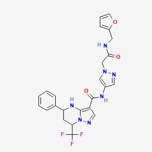 N-(1-{2-[(2-furylmethyl)amino]-2-oxoethyl}-1H-pyrazol-4-yl)-5-phenyl-7-(trifluoromethyl)-4,5,6,7-tetrahydropyrazolo[1,5-a]pyrimidine-3-carboxamide