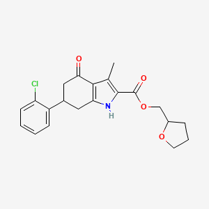 tetrahydro-2-furanylmethyl 6-(2-chlorophenyl)-3-methyl-4-oxo-4,5,6,7-tetrahydro-1H-indole-2-carboxylate