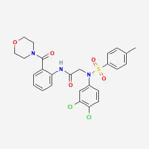 molecular formula C26H25Cl2N3O5S B4198256 N~2~-(3,4-dichlorophenyl)-N~2~-[(4-methylphenyl)sulfonyl]-N~1~-[2-(4-morpholinylcarbonyl)phenyl]glycinamide 