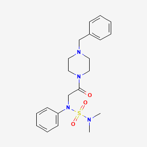 molecular formula C21H28N4O3S B4198271 N-[2-(4-benzyl-1-piperazinyl)-2-oxoethyl]-N',N'-dimethyl-N-phenylsulfamide 