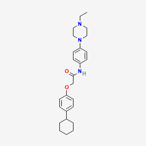 2-(4-cyclohexylphenoxy)-N-[4-(4-ethyl-1-piperazinyl)phenyl]acetamide