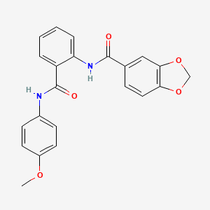 molecular formula C22H18N2O5 B4198287 N-(2-{[(4-methoxyphenyl)amino]carbonyl}phenyl)-1,3-benzodioxole-5-carboxamide 