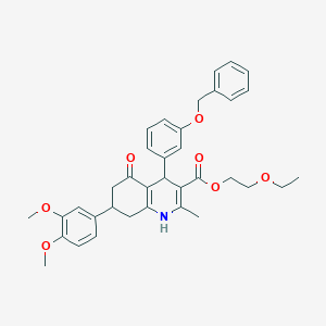 2-Ethoxyethyl 4-[3-(benzyloxy)phenyl]-7-(3,4-dimethoxyphenyl)-2-methyl-5-oxo-1,4,5,6,7,8-hexahydro-3-quinolinecarboxylate