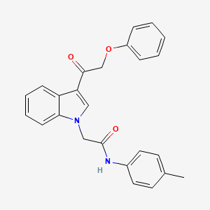 molecular formula C25H22N2O3 B4198300 N-(4-methylphenyl)-2-[3-(phenoxyacetyl)-1H-indol-1-yl]acetamide 