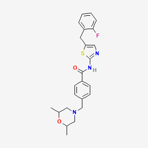 4-[(2,6-dimethyl-4-morpholinyl)methyl]-N-[5-(2-fluorobenzyl)-1,3-thiazol-2-yl]benzamide