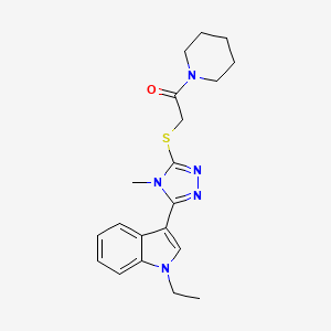 molecular formula C20H25N5OS B4198325 1-ethyl-3-(4-methyl-5-{[2-oxo-2-(1-piperidinyl)ethyl]thio}-4H-1,2,4-triazol-3-yl)-1H-indole 