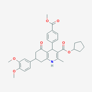 Cyclopentyl 7-(3,4-dimethoxyphenyl)-4-[4-(methoxycarbonyl)phenyl]-2-methyl-5-oxo-1,4,5,6,7,8-hexahydro-3-quinolinecarboxylate