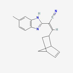 molecular formula C18H17N3 B4198365 3-bicyclo[2.2.1]hept-5-en-2-yl-2-(5-methyl-1H-benzimidazol-2-yl)acrylonitrile 