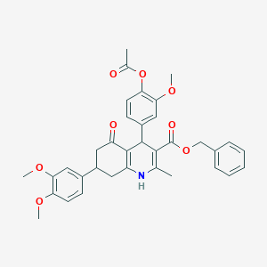 Benzyl 4-[4-(acetyloxy)-3-methoxyphenyl]-7-(3,4-dimethoxyphenyl)-2-methyl-5-oxo-1,4,5,6,7,8-hexahydro-3-quinolinecarboxylate