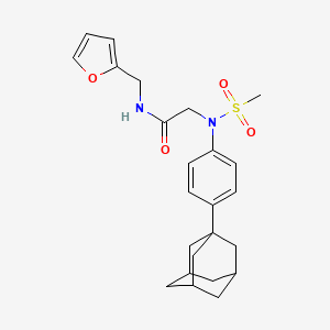 molecular formula C24H30N2O4S B4198387 N~2~-[4-(1-adamantyl)phenyl]-N~1~-(2-furylmethyl)-N~2~-(methylsulfonyl)glycinamide 