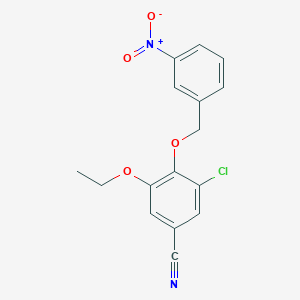 molecular formula C16H13ClN2O4 B4198399 3-chloro-5-ethoxy-4-[(3-nitrobenzyl)oxy]benzonitrile 