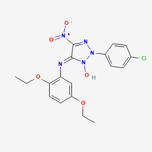 molecular formula C18H18ClN5O5 B4198421 2-(4-chlorophenyl)-N-(2,5-diethoxyphenyl)-5-nitro-2H-1,2,3-triazol-4-amine 3-oxide 