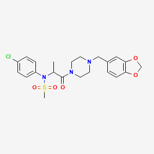 N-{2-[4-(1,3-benzodioxol-5-ylmethyl)-1-piperazinyl]-1-methyl-2-oxoethyl}-N-(4-chlorophenyl)methanesulfonamide