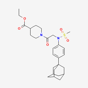 molecular formula C27H38N2O5S B4198443 ethyl 1-[N-[4-(1-adamantyl)phenyl]-N-(methylsulfonyl)glycyl]-4-piperidinecarboxylate 