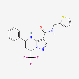 molecular formula C19H17F3N4OS B4198445 5-phenyl-N-(2-thienylmethyl)-7-(trifluoromethyl)-4,5,6,7-tetrahydropyrazolo[1,5-a]pyrimidine-3-carboxamide 