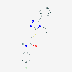 N-(4-chlorophenyl)-2-[(4-ethyl-5-phenyl-4H-1,2,4-triazol-3-yl)sulfanyl]acetamide